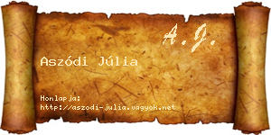 Aszódi Júlia névjegykártya